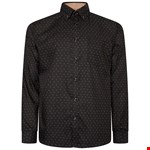 KAM 6297 Dobby Print L/S Shirt - black/gold